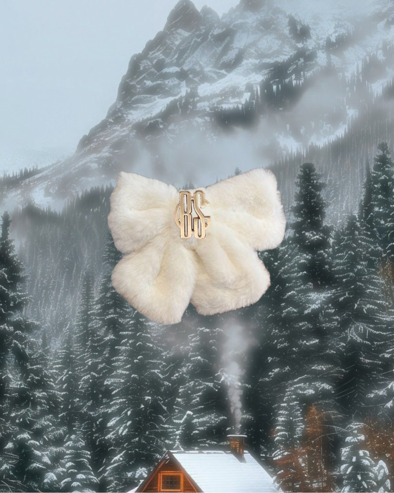 Fiocco Peluche per Capelli Bianco