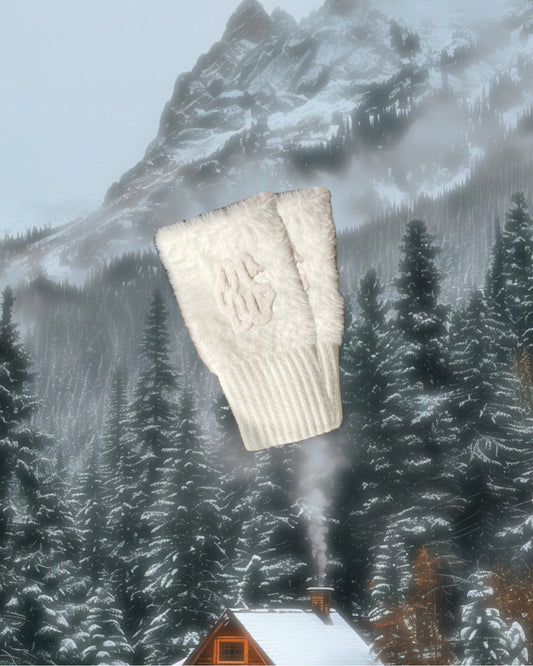 Paio di Guanti Muffole Peluche Bianco