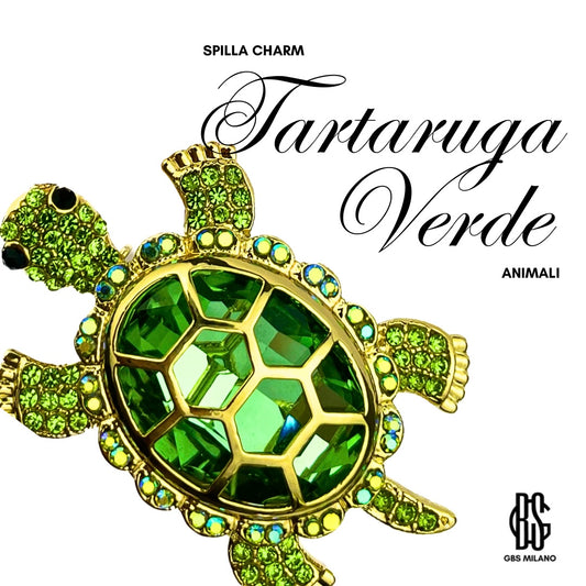 Spilla Charm Tartaruga Verde