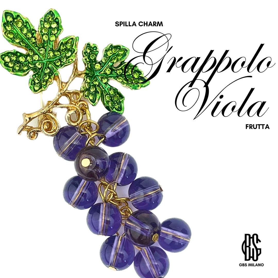 Spilla Charm Grappolo Viola