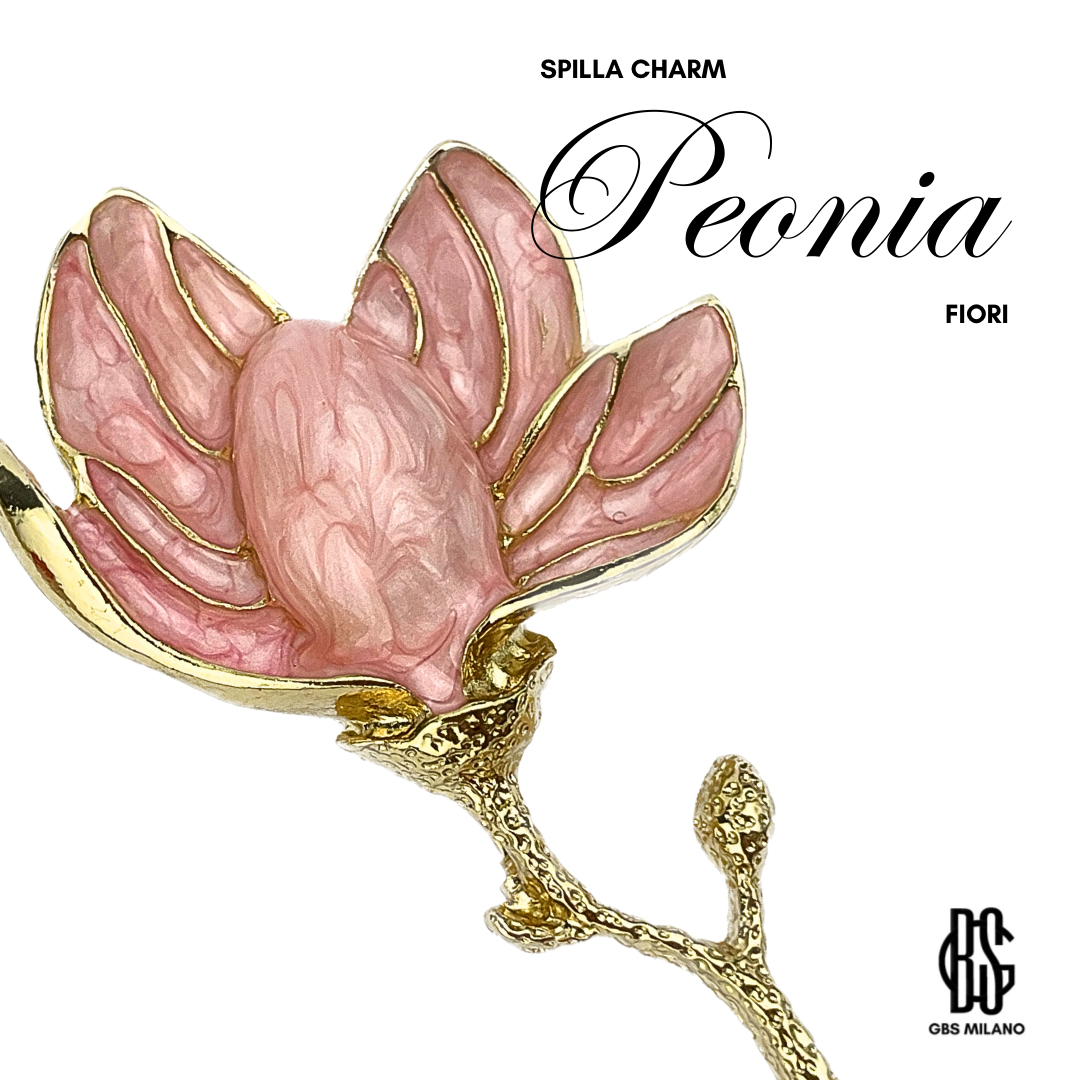 Spilla Charm Peonia Rosa