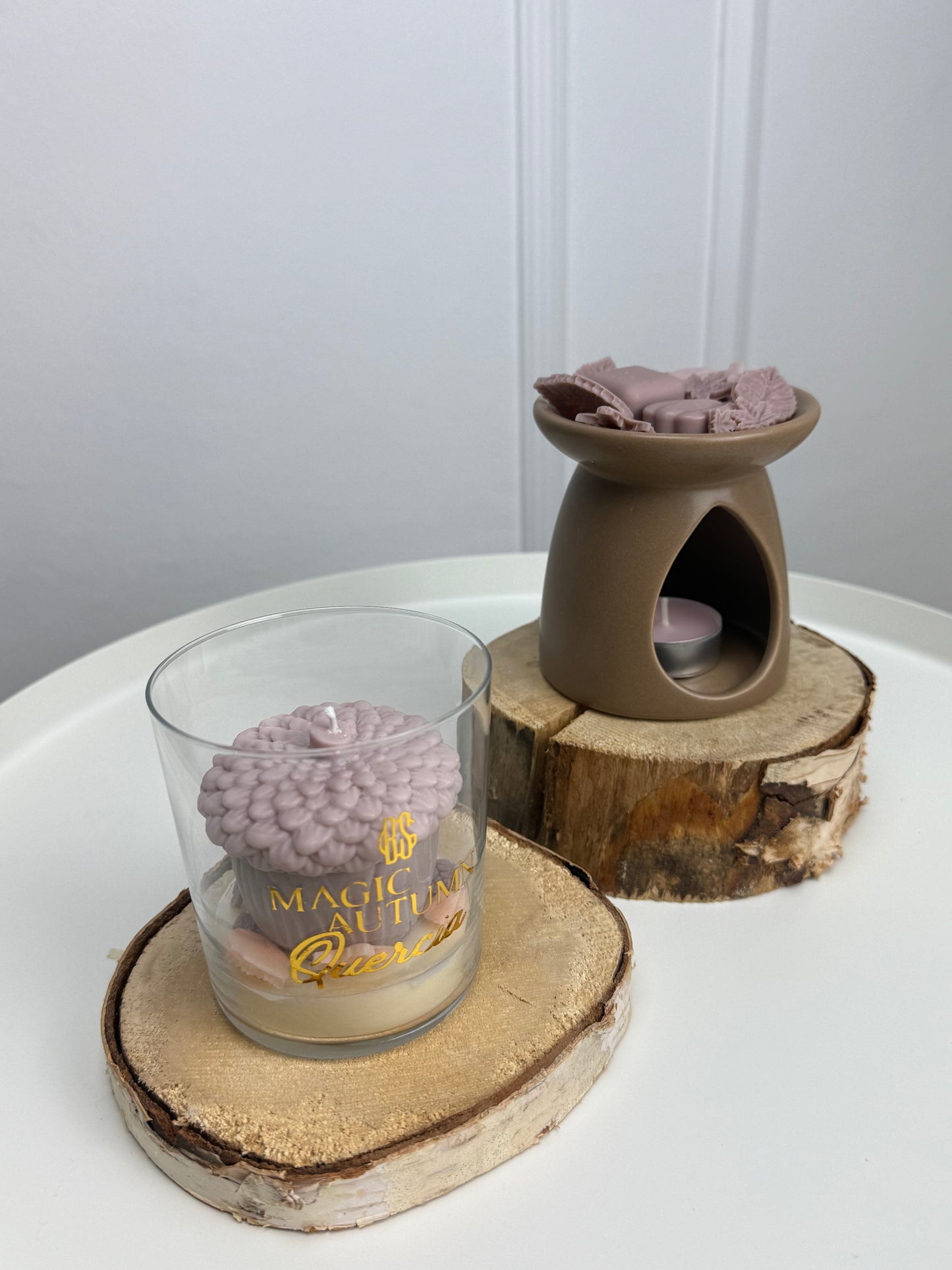 Magic Autumn Quercia – Candela artigianale a forma di ghianda, profumo di muschio bianco