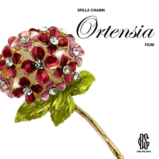 Spilla Charm Ortensia Rosa