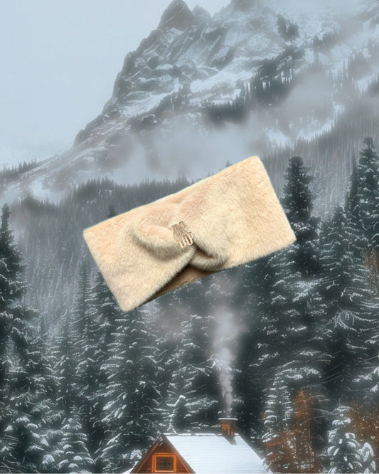 Fascia per Capelli Peluche Baige