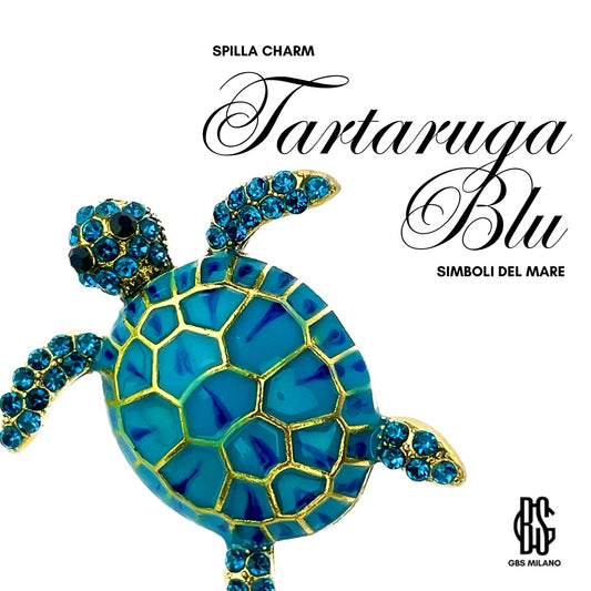 Spilla Charm Tartaruga Blu