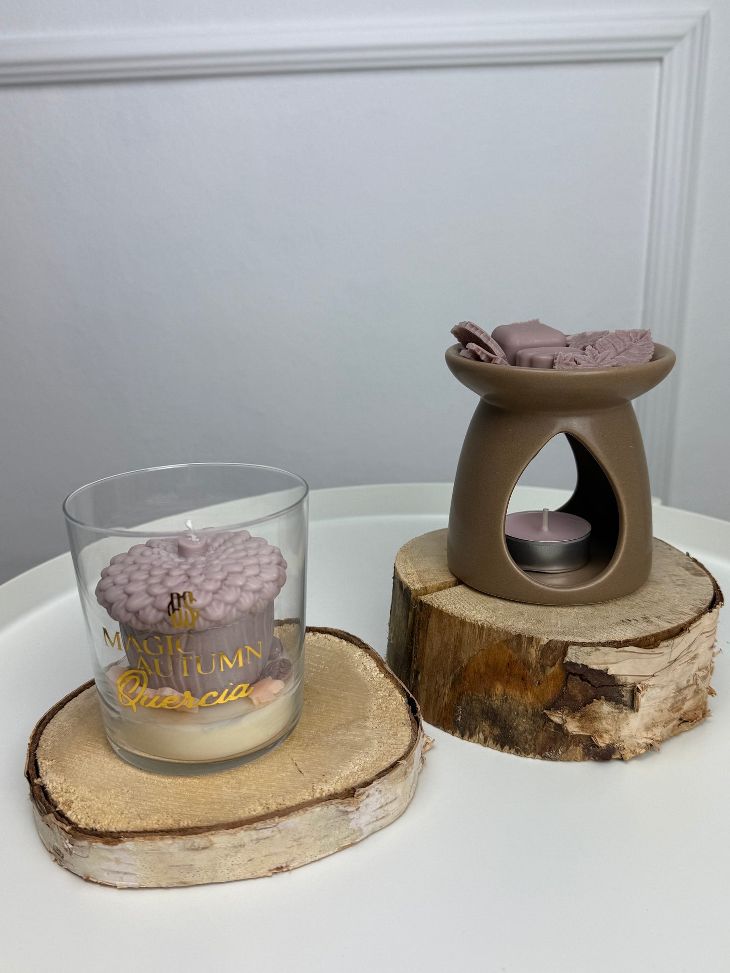 Magic Autumn Quercia – Candela artigianale a forma di ghianda, profumo di muschio bianco